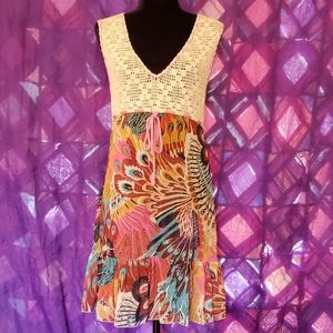 Free people peacock crochet cover up dress lg